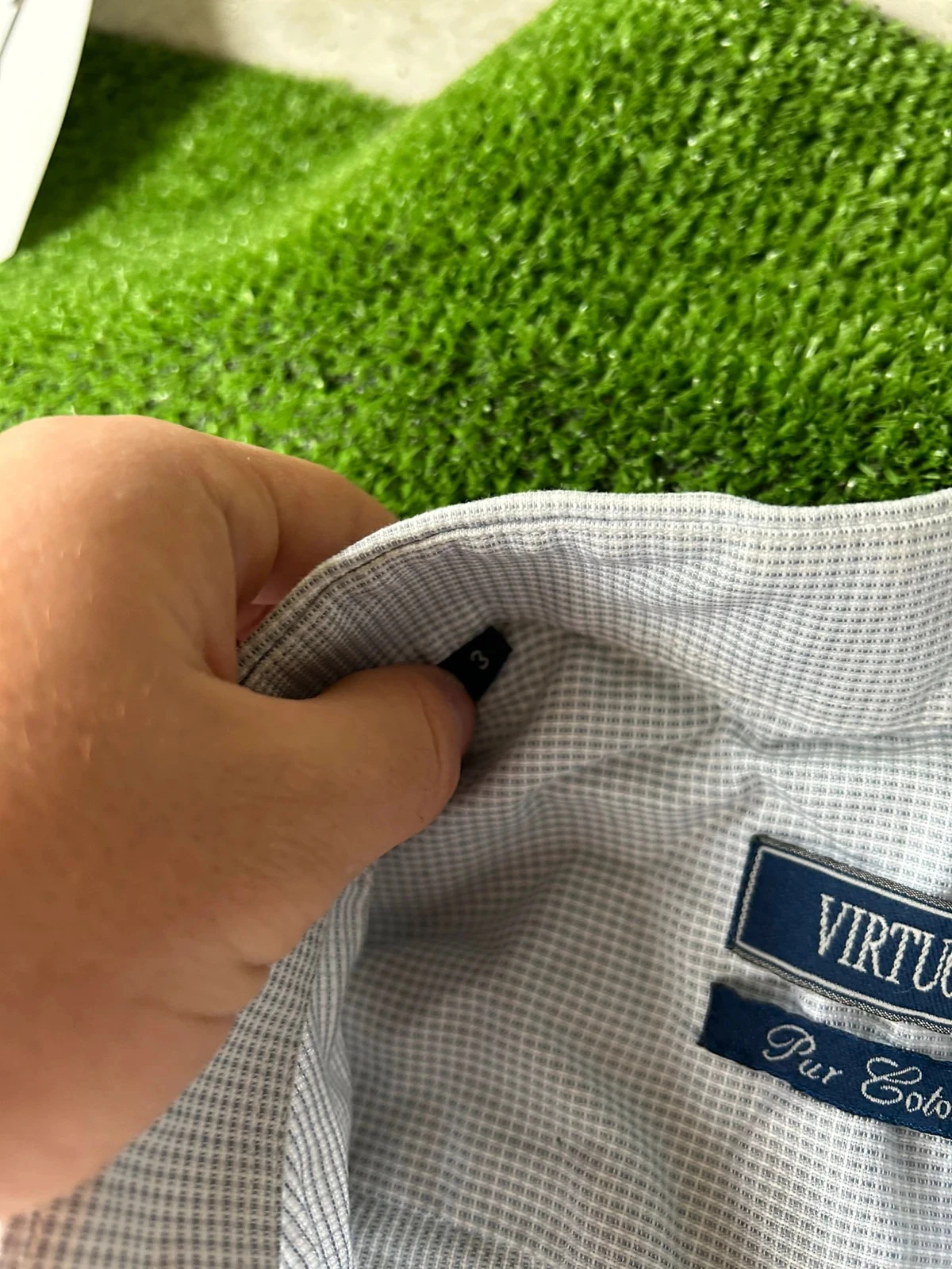 Geruit hemd wit grijs virtuose pur Cotton maat 3 (39/40) – photo 7